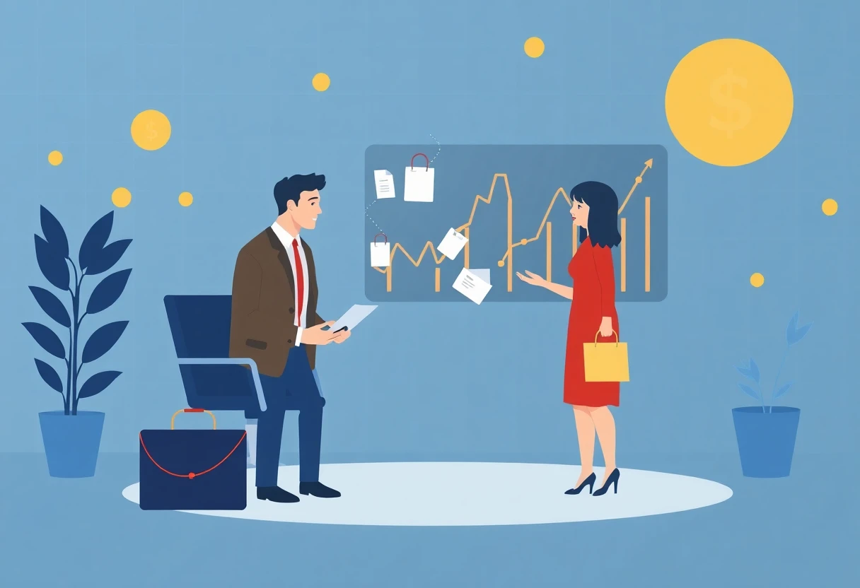 Discussing loan options at a bank