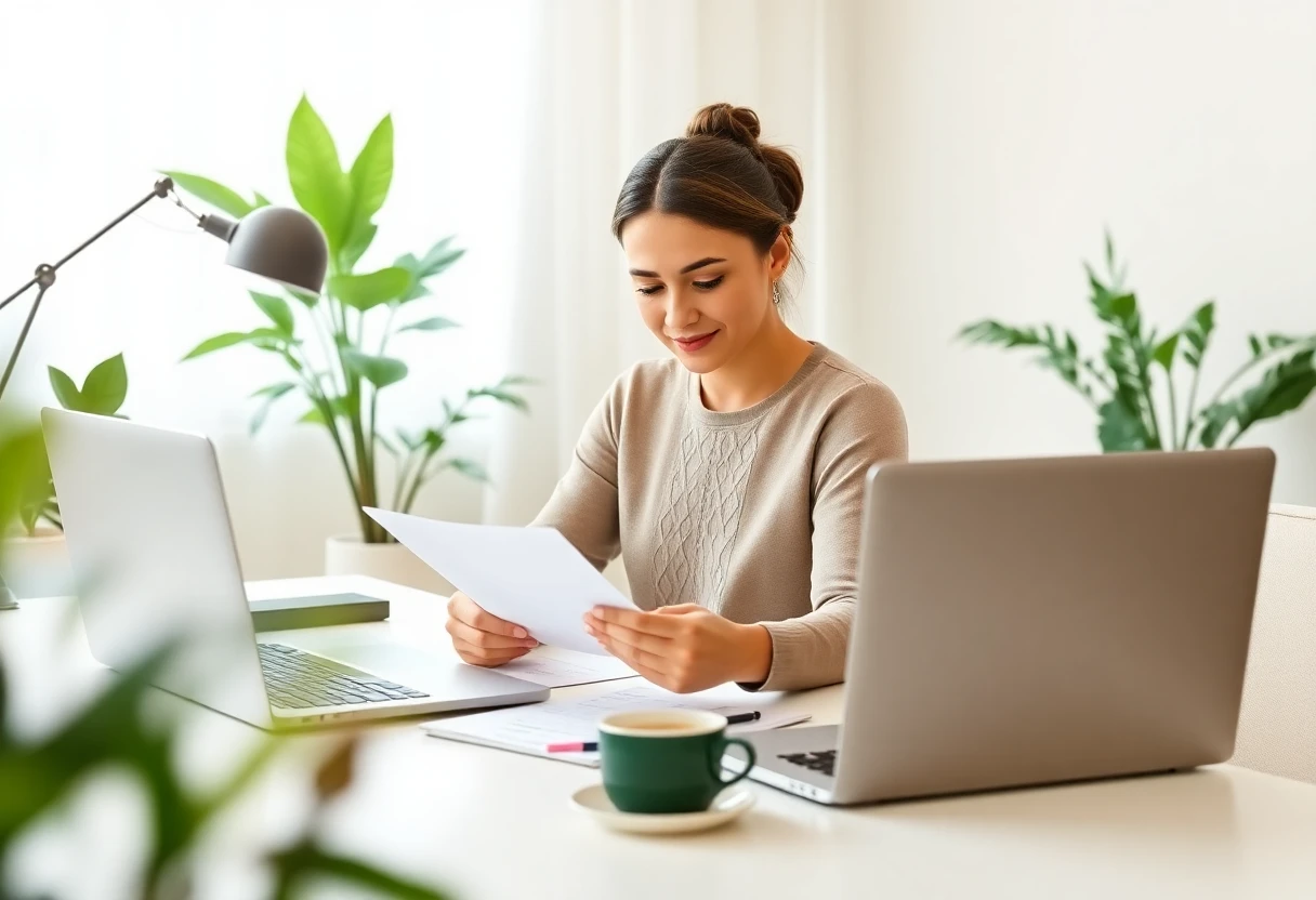 Reviewing loan options at home