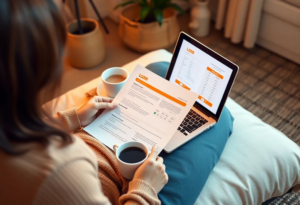 Person reviewing personal loan documents