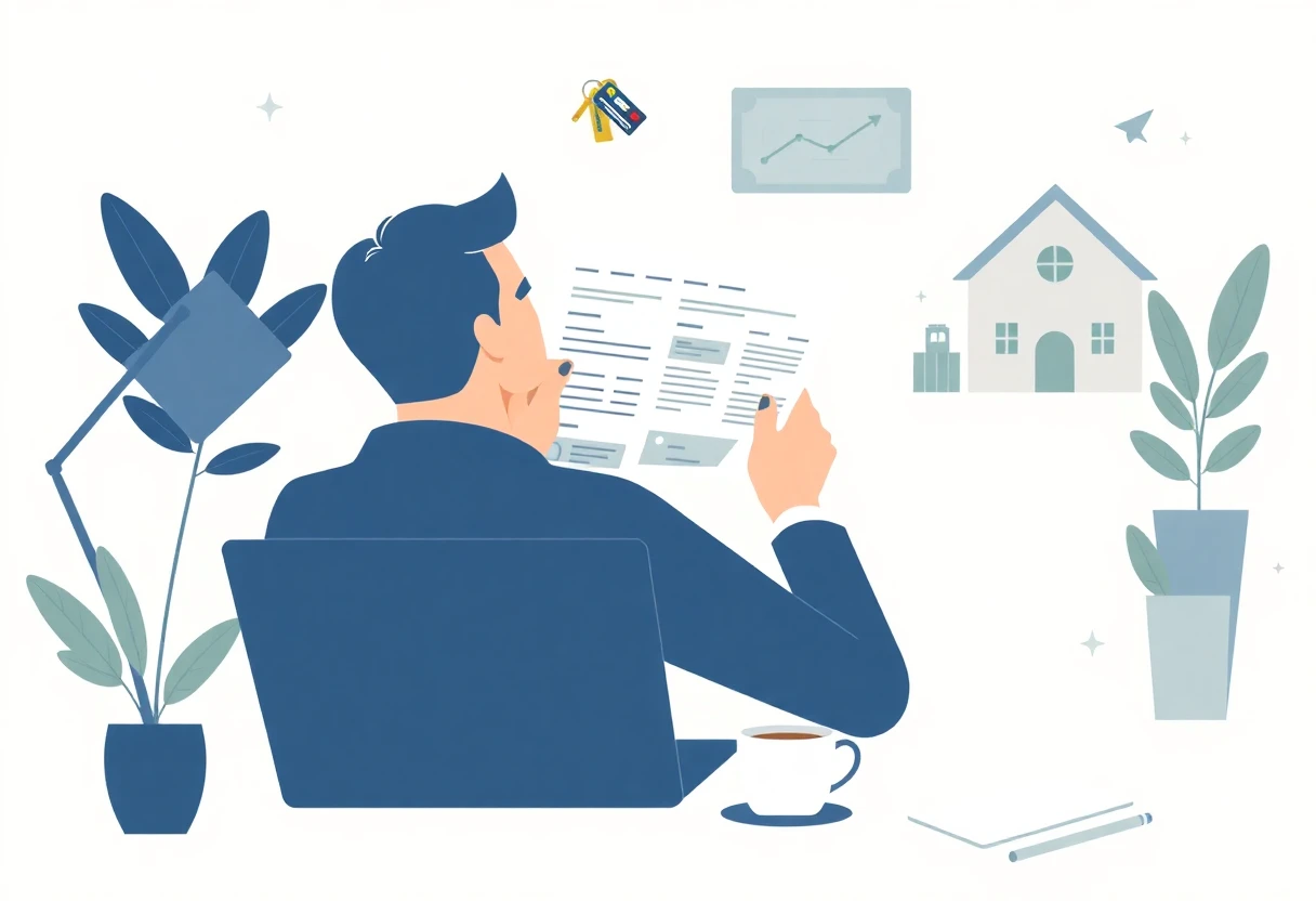 Person reviewing loan documents