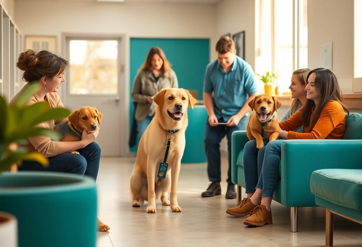 Welcoming animal shelter lobby