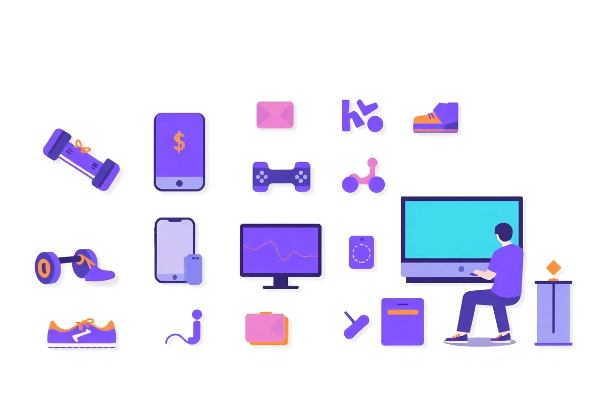 Fitness app icon illustration