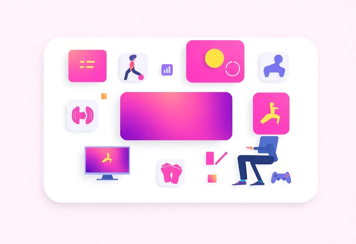 Customizable fitness app illustration