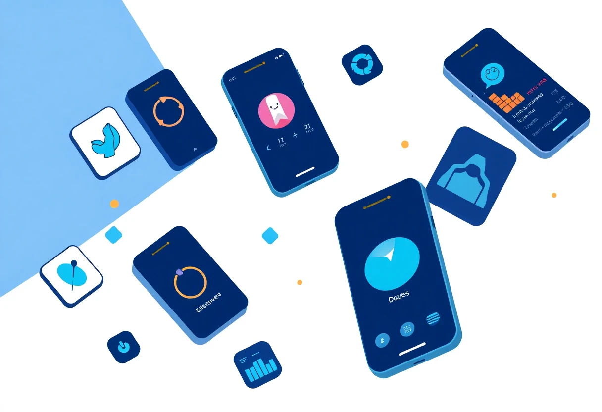 Abstract representation of health and fitness apps