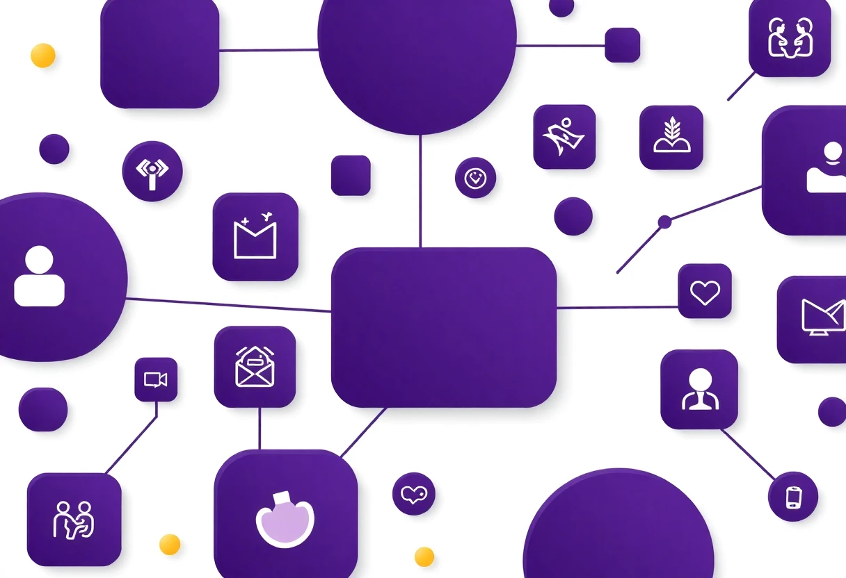 Connected network symbolizing therapy support