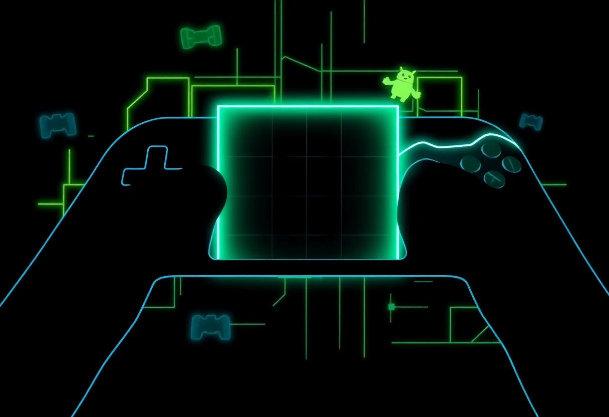 Ilustración abstracta de juegos móviles