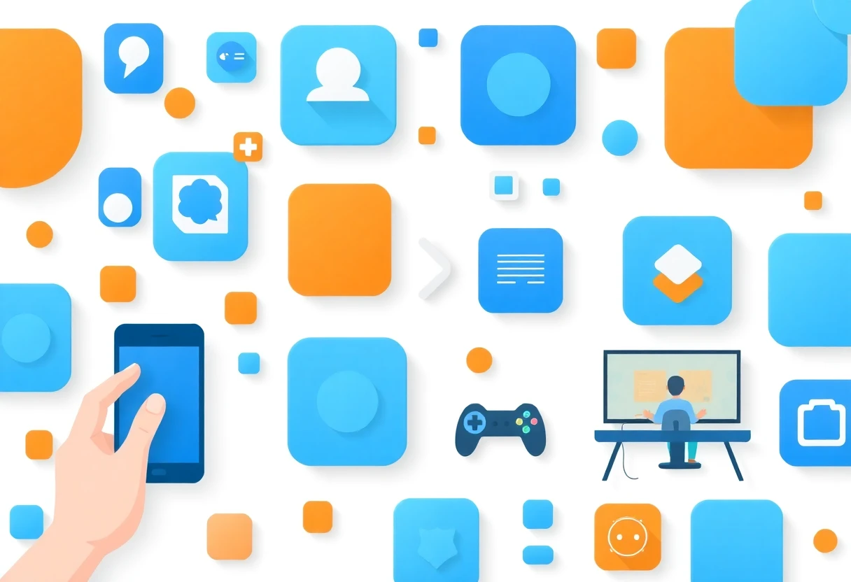 Abstract shapes symbolizing real-time communication