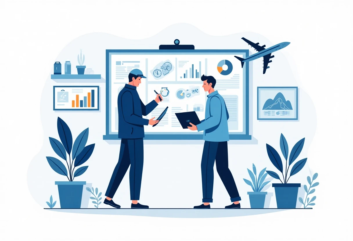 Web developer planning aviation training content