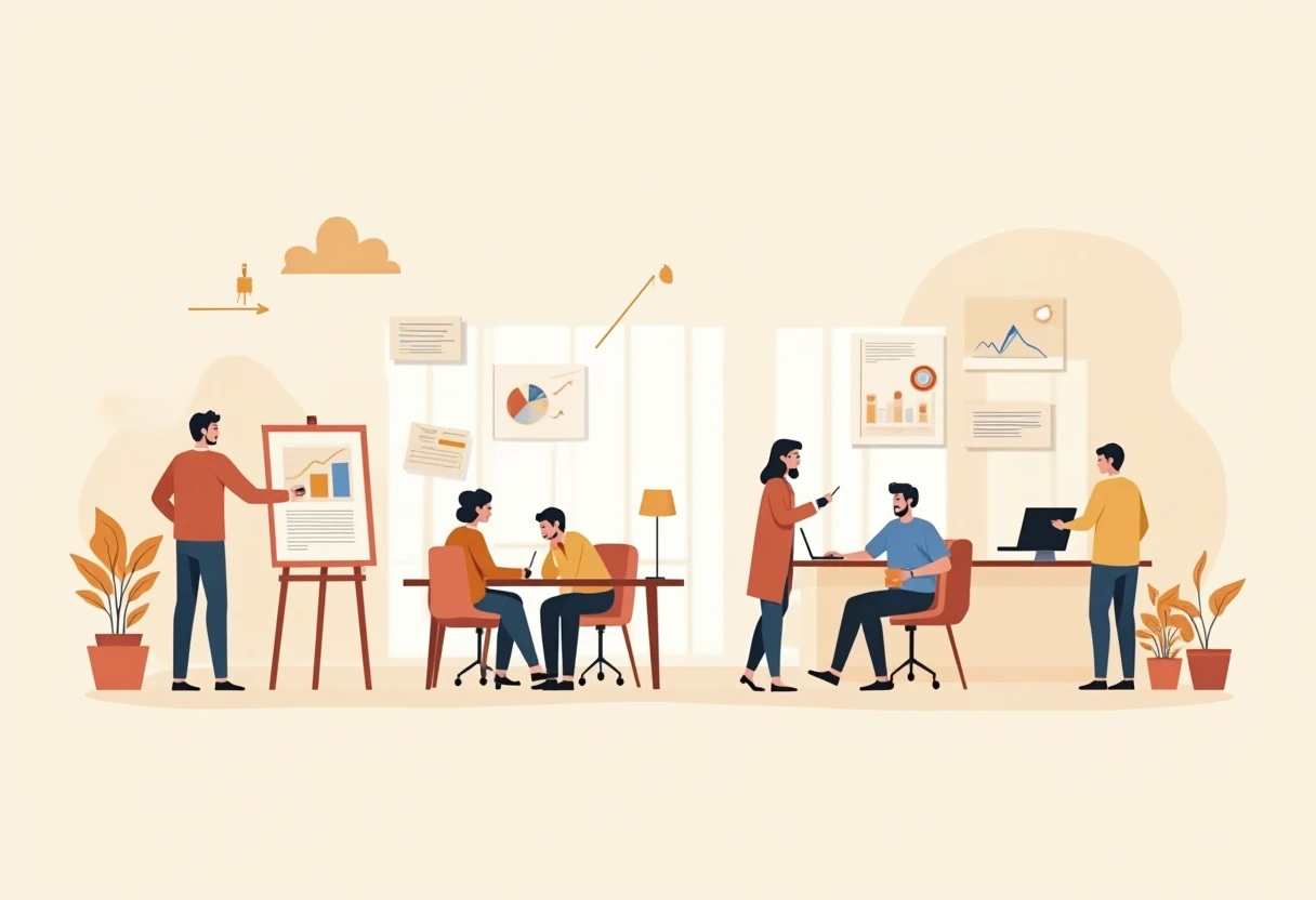 Colaboración en oficina moderna