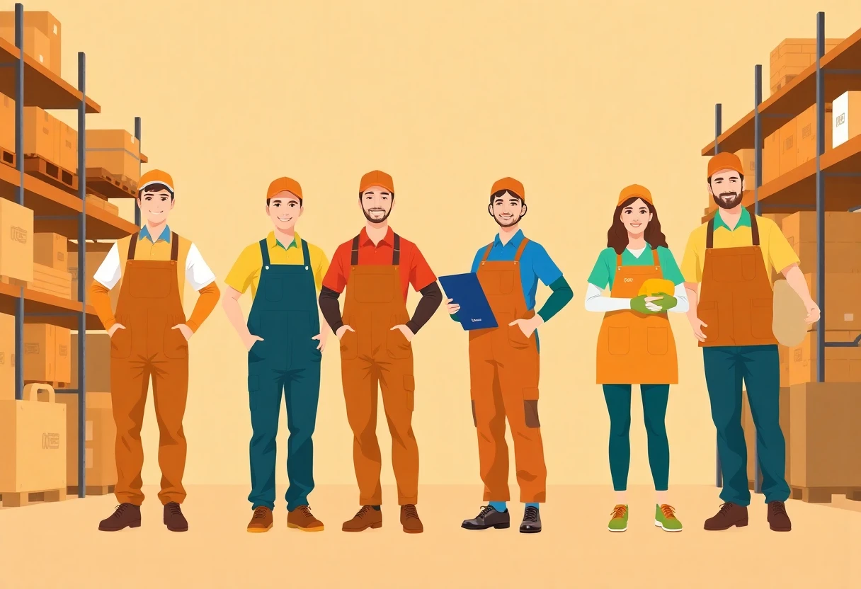 Nhóm nhân viên dọn dẹp đang làm việc