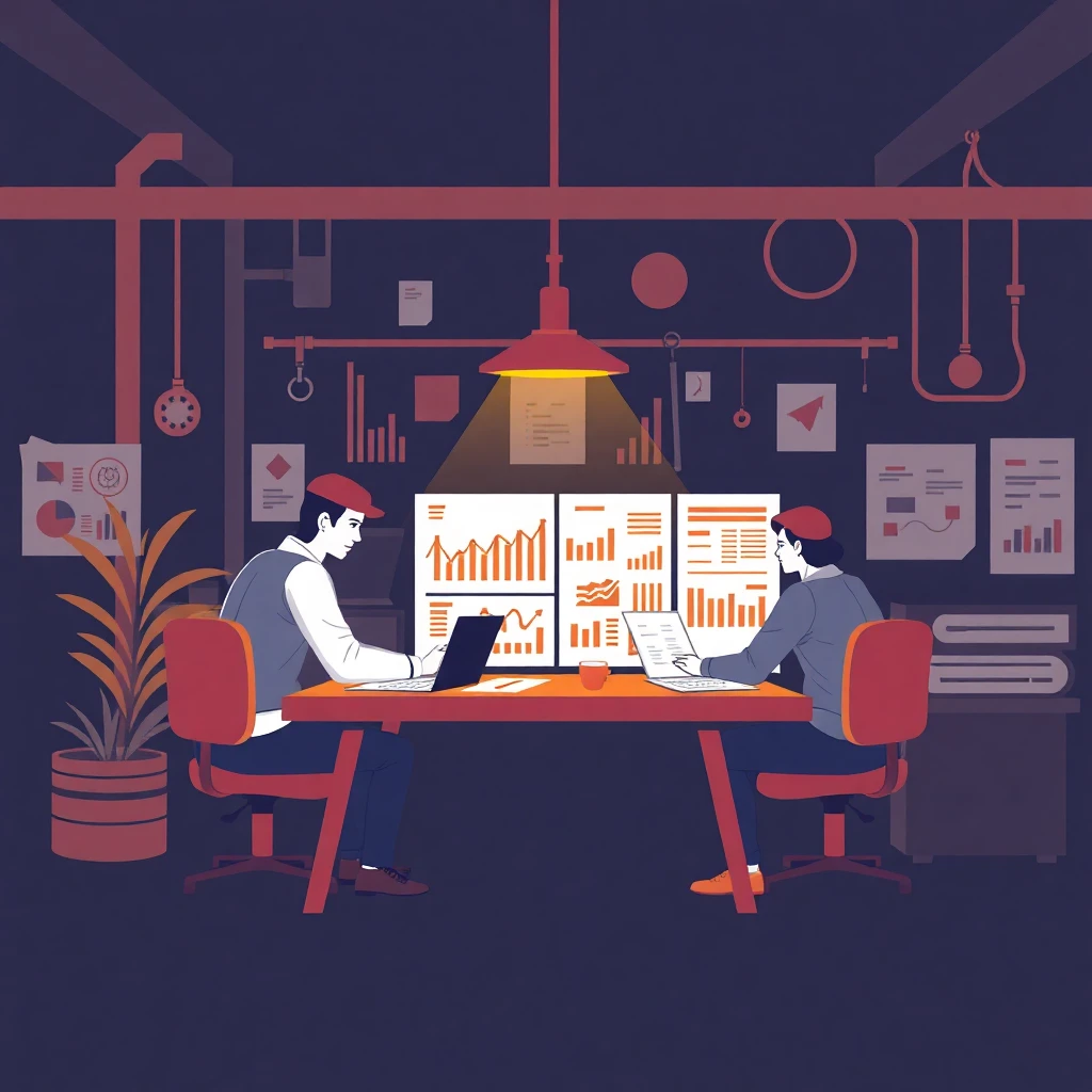 Analistas de datos trabajando juntos