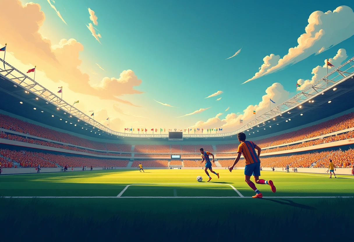 Estadio iluminado durante el Mundial