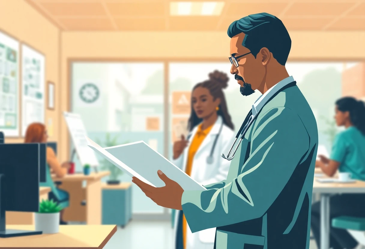 Médico en entorno clínico