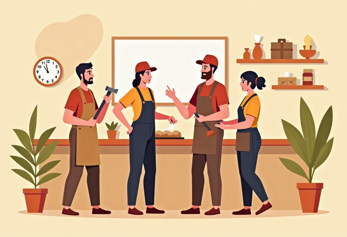 Personale di ristorazione al lavoro