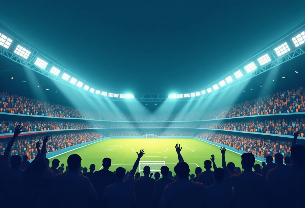 Stadium under floodlights