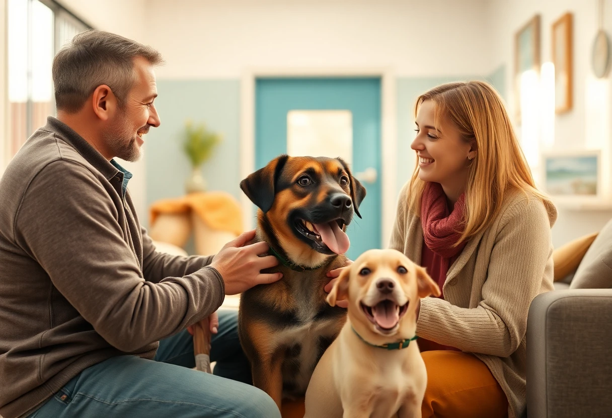 Consultation dans un centre d'adoption de chiens