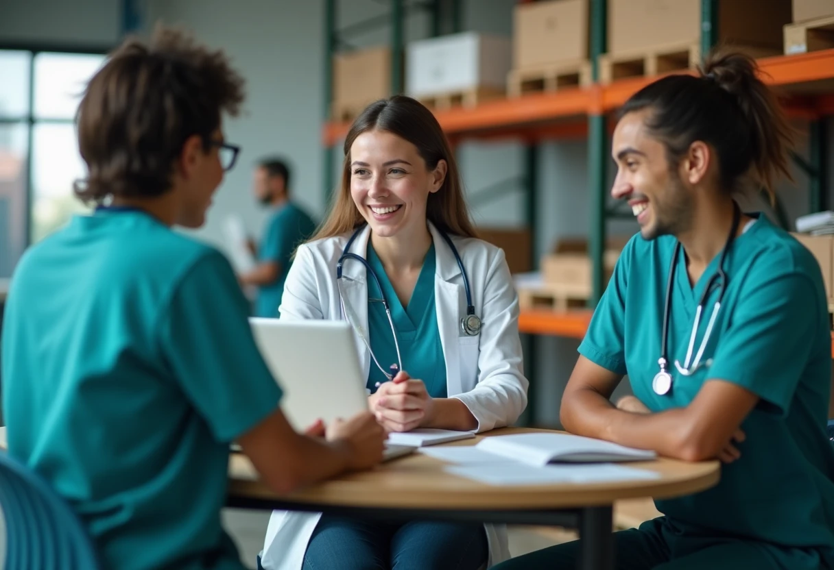 Healthcare professionals collaborating