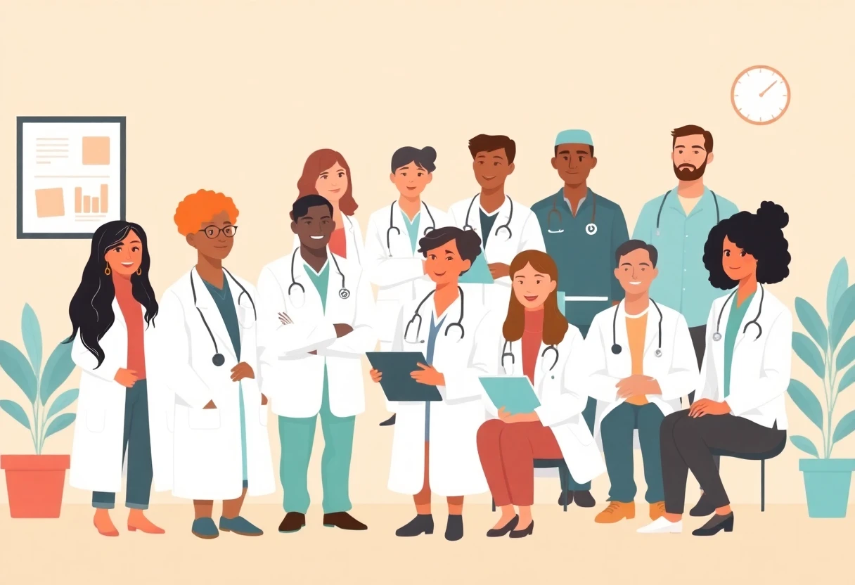 Healthcare professionals working together