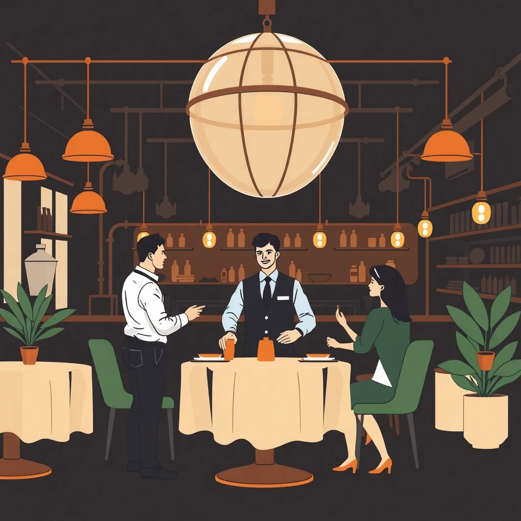 Restaurant manager greeting guests