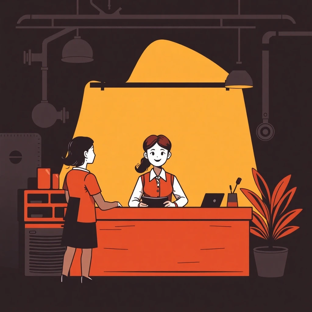 Front desk agent interacting with a guest