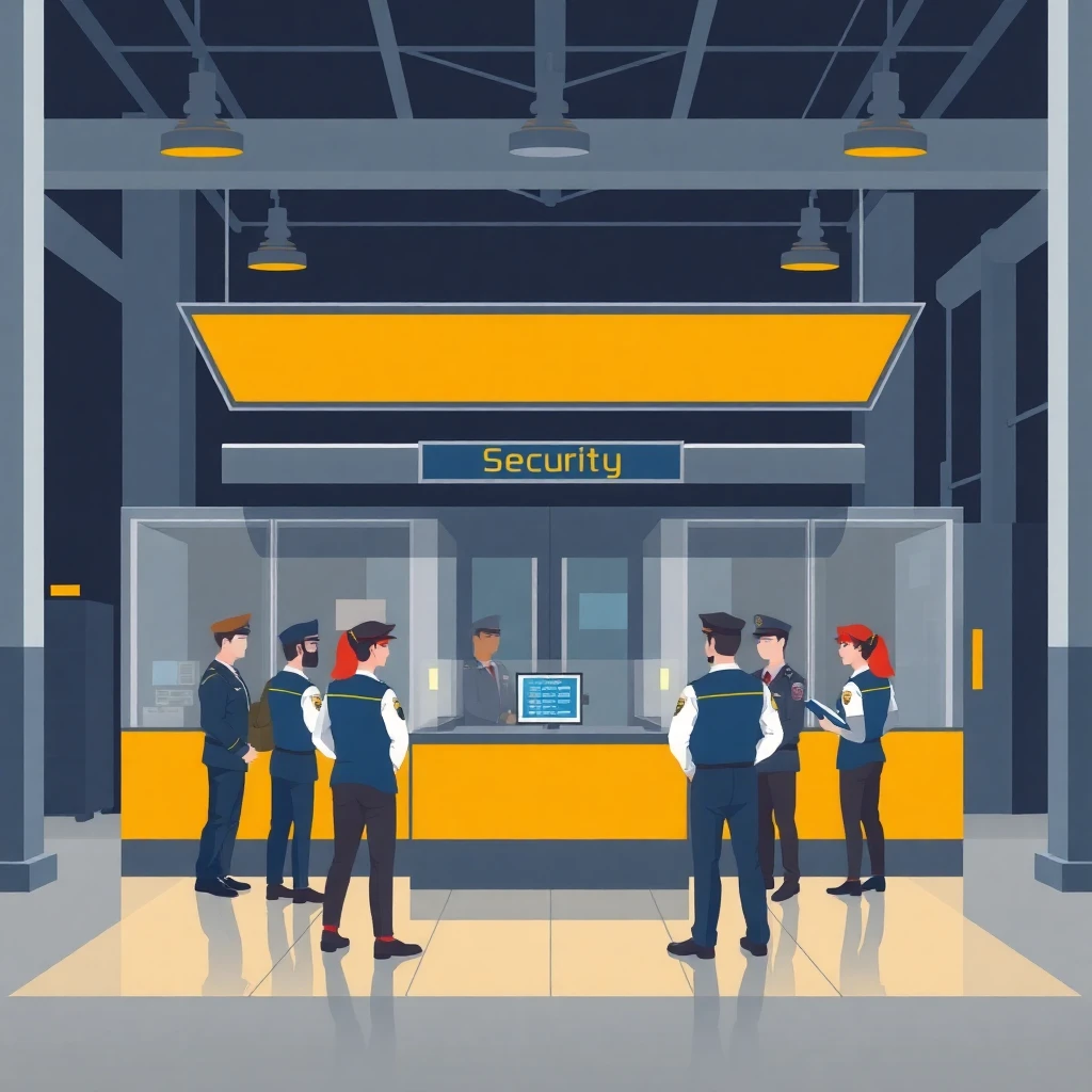 Busy security checkpoint