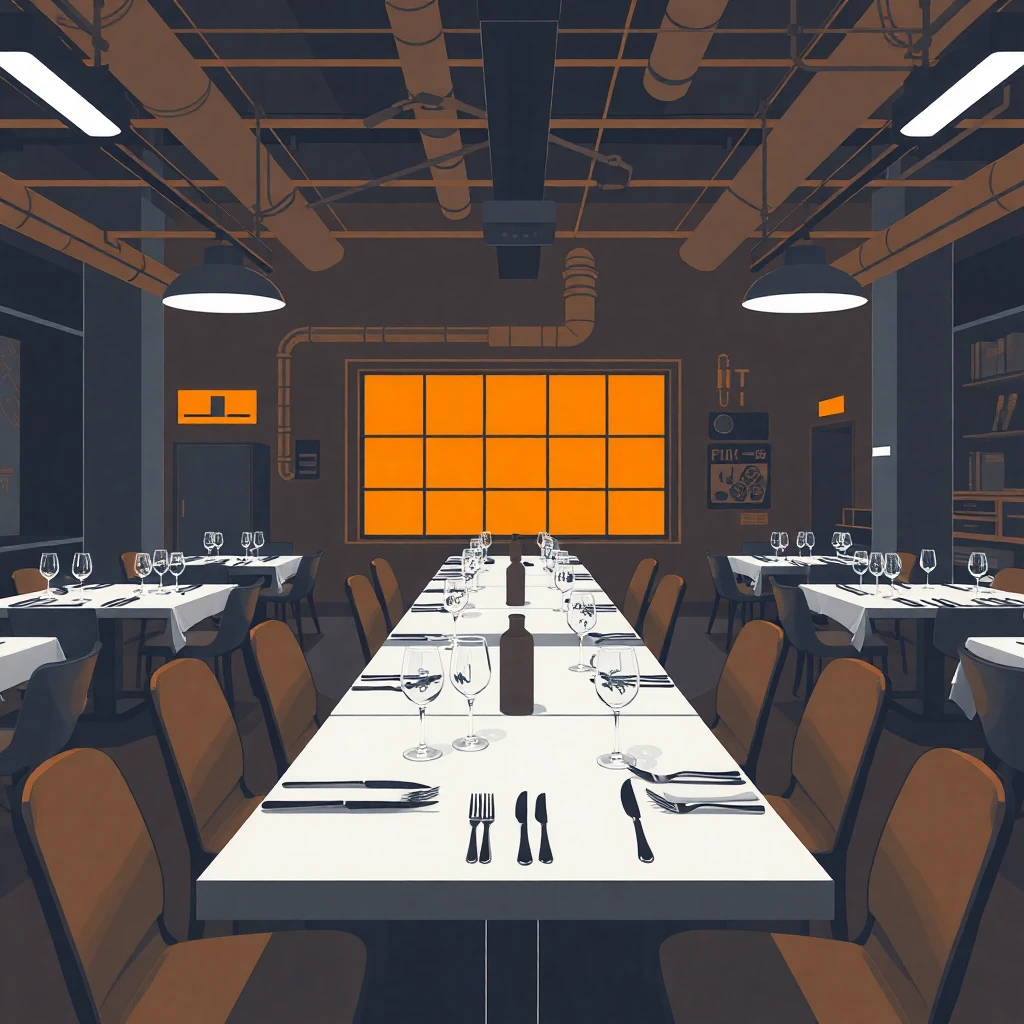 Calm before the storm in a restaurant