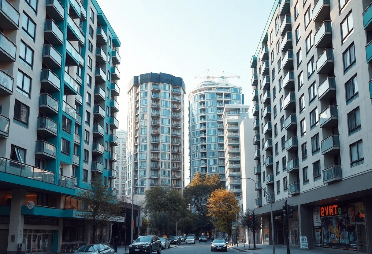 Urban apartment buildings in Auckland