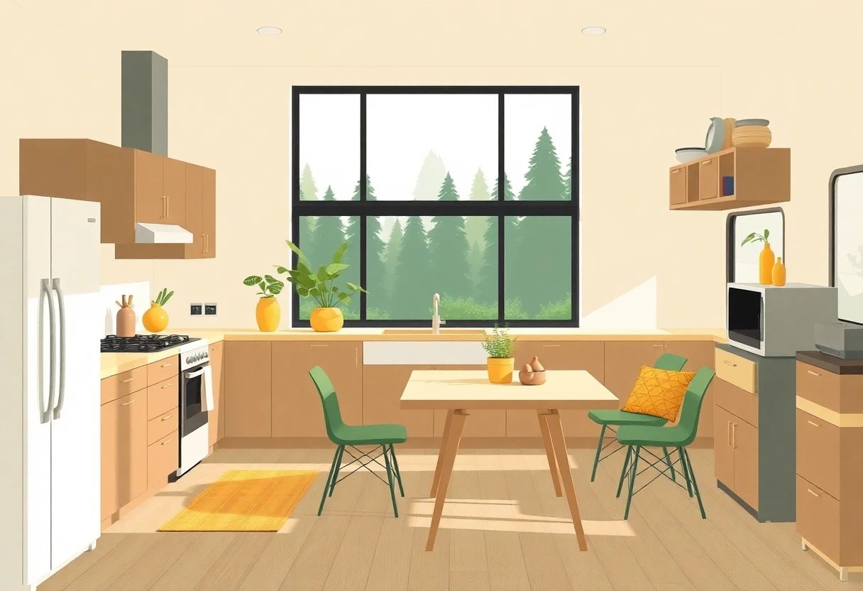 Moderne keuken in een appartement