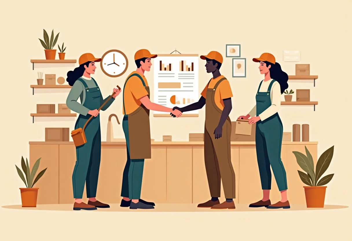 Retail staff assisting customers