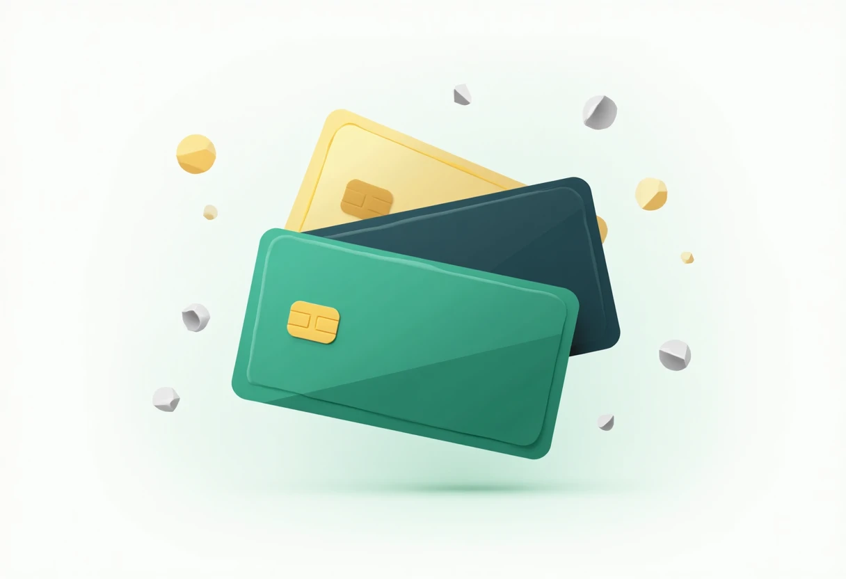 Balance scales weighing credit card options