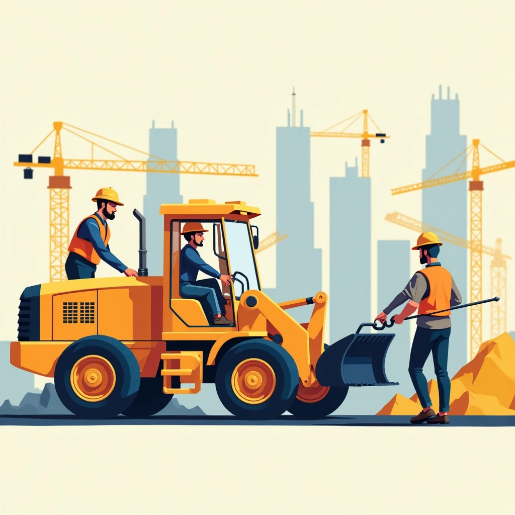 Ouvriers de construction sur un chantier