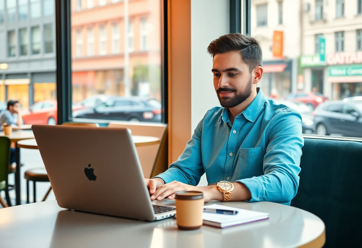 Freelancer working on a laptop