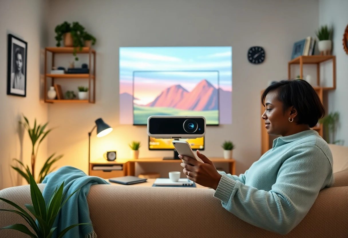 Versatile projector in a home office