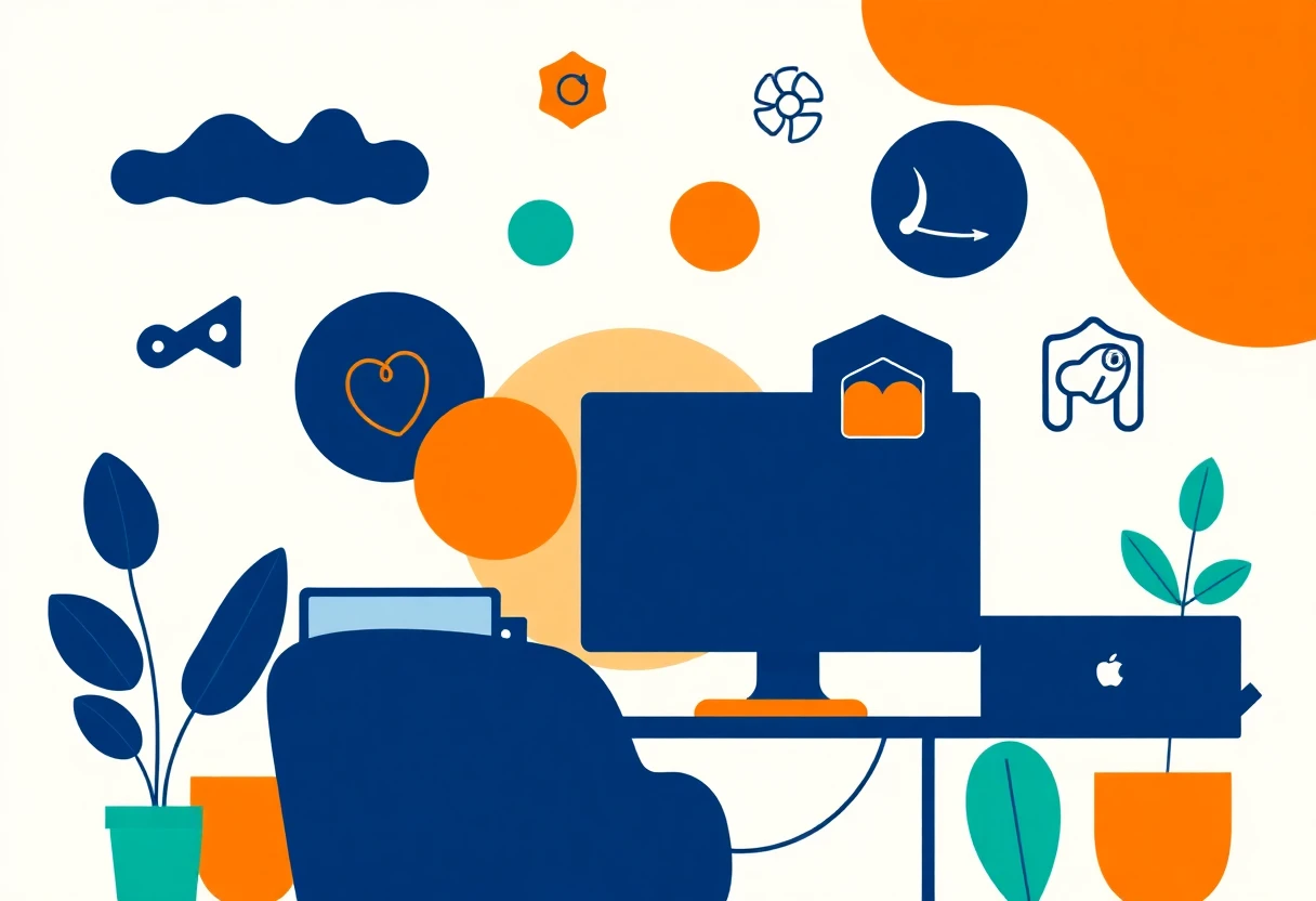Abstract representation of fitness and mental health apps