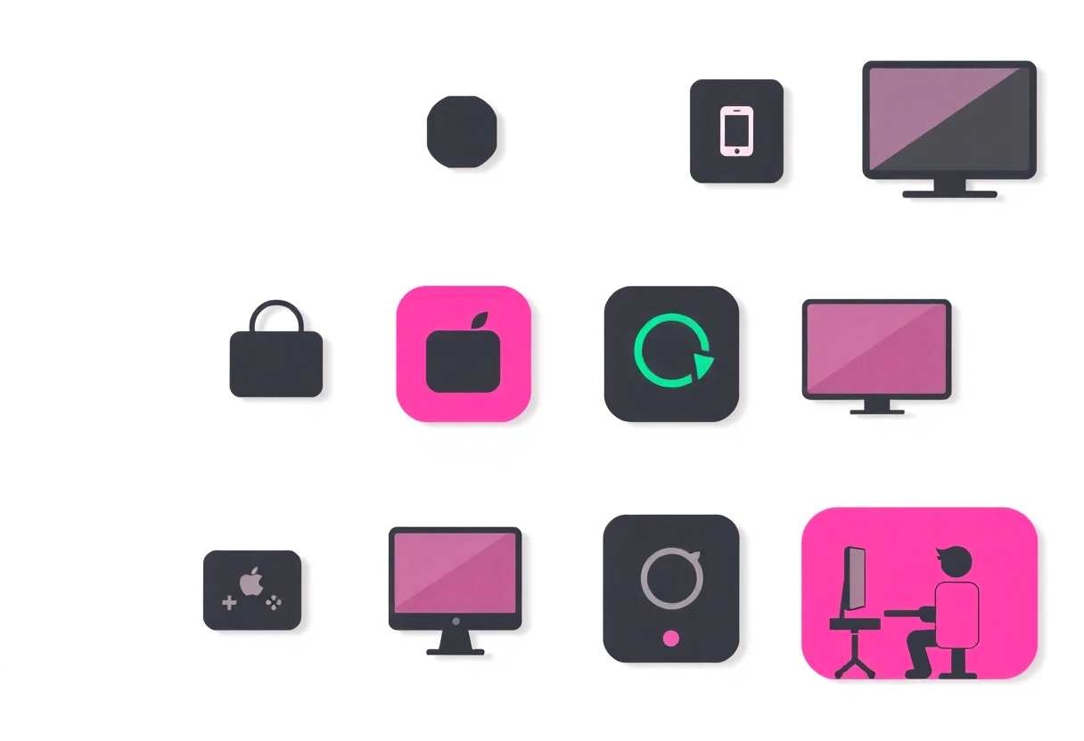 Vista abstracta de apps de streaming