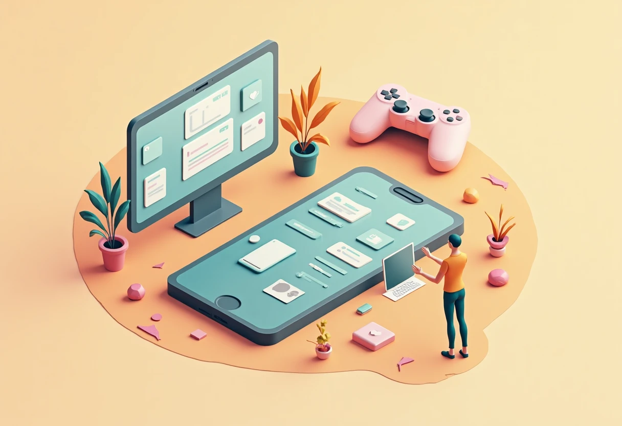 Ilustración abstracta de aplicaciones de productividad