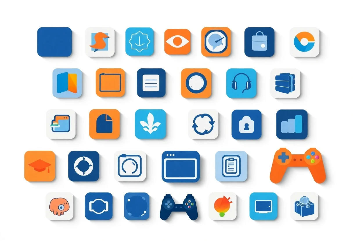 Grilla de íconos de apps educativas