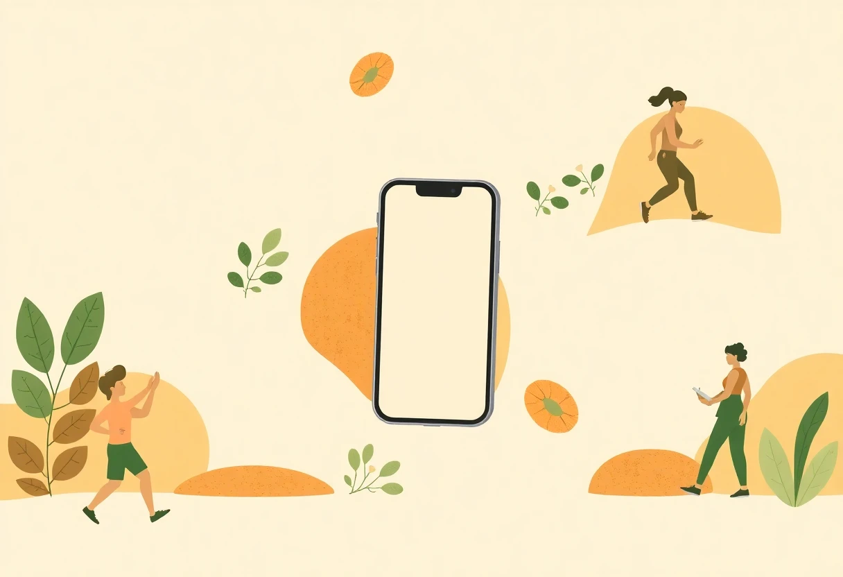 Ilustración de aplicaciones de fitness