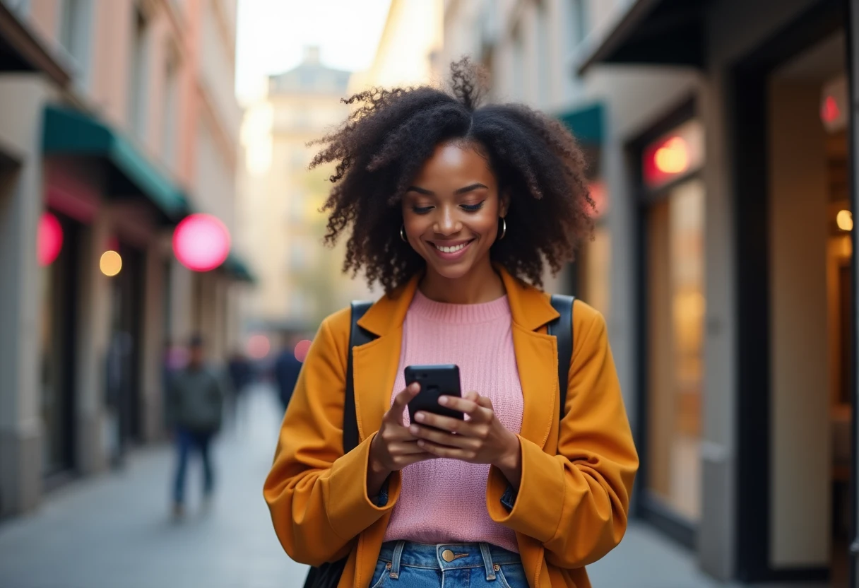 Persona utilizando una app de mensajería