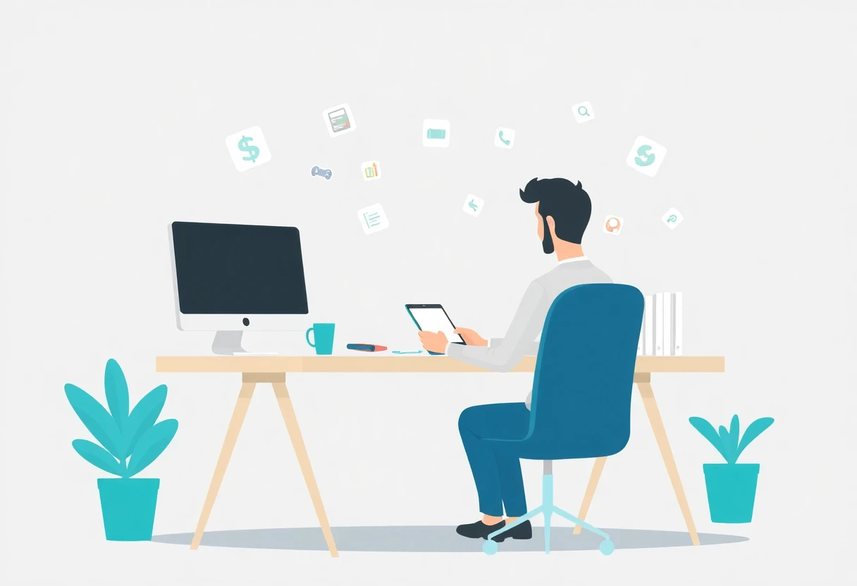 Freelancer managing budget with apps