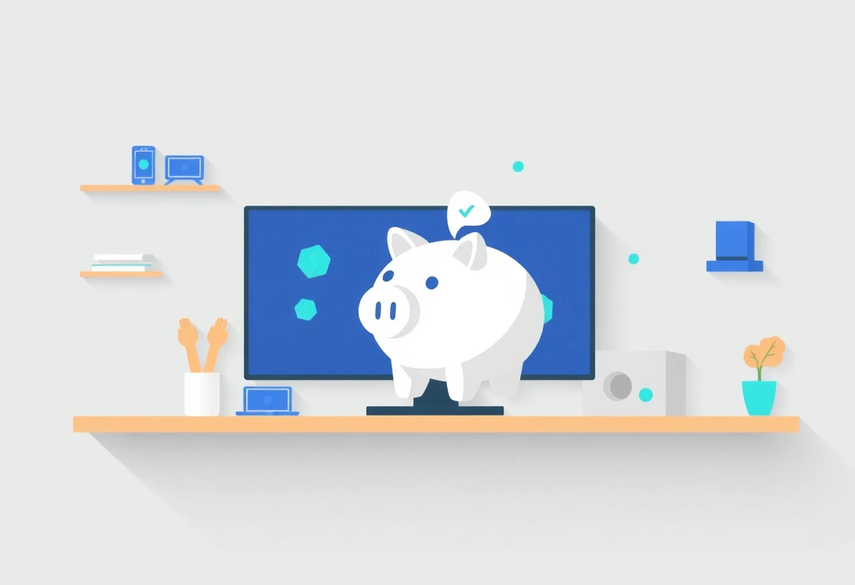 Abstract piggy bank representing savings apps