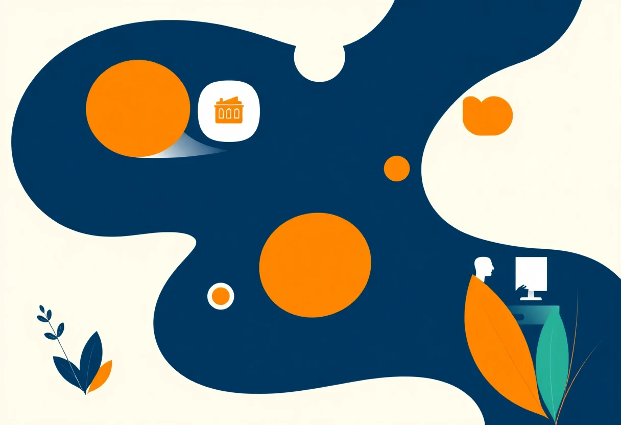 Abstract outdoor adventure motifs