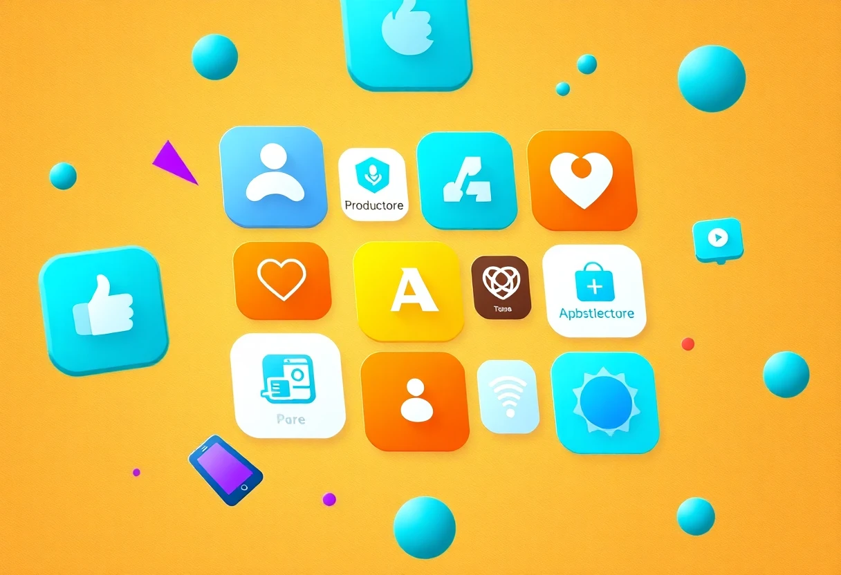Abstract representation of productivity apps