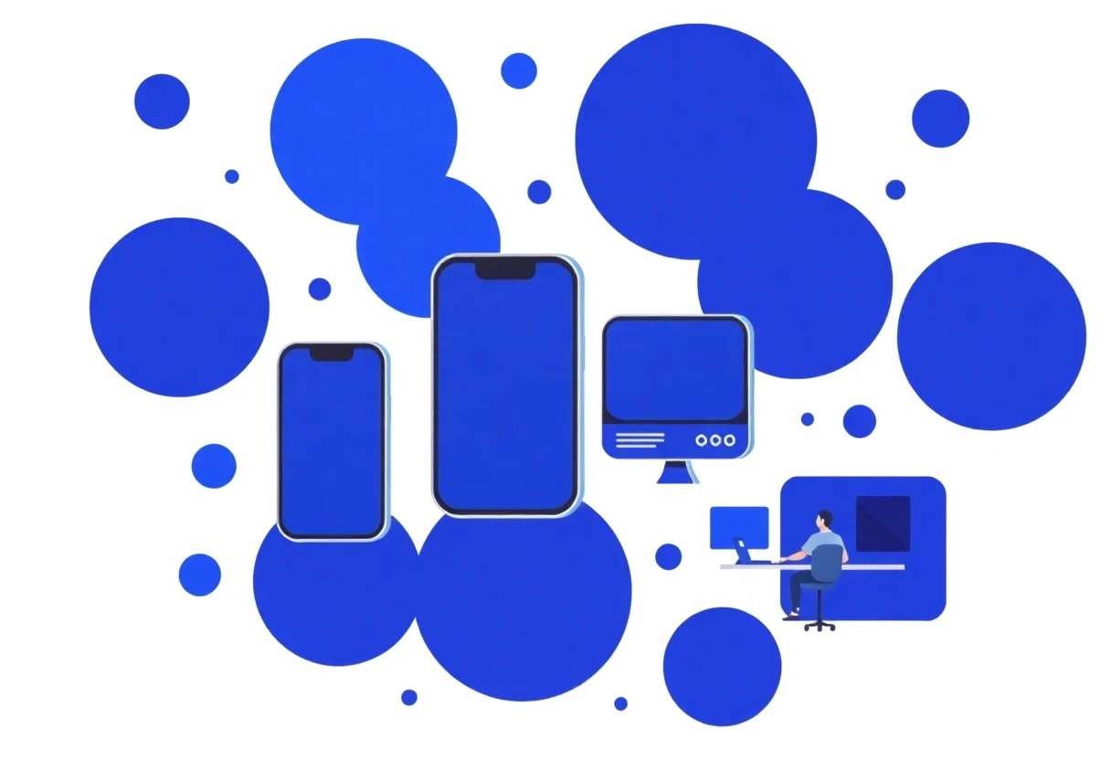 Social media app grid illustration