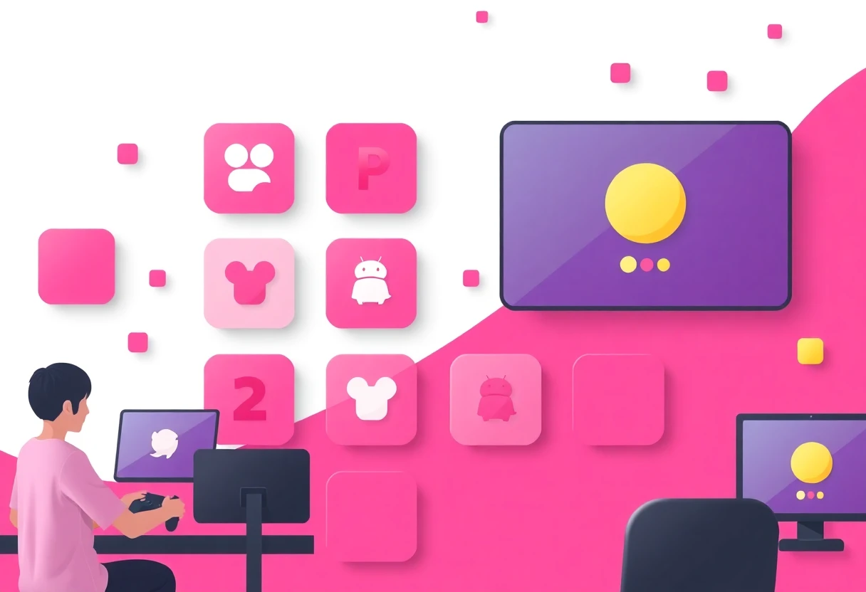 Abstract app grid with community icons