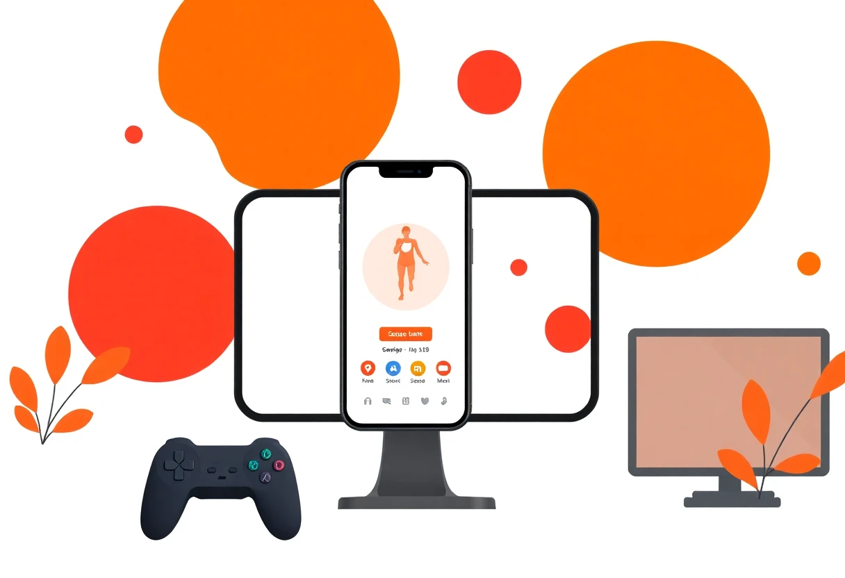 Ilustración de aplicaciones de salud y fitness