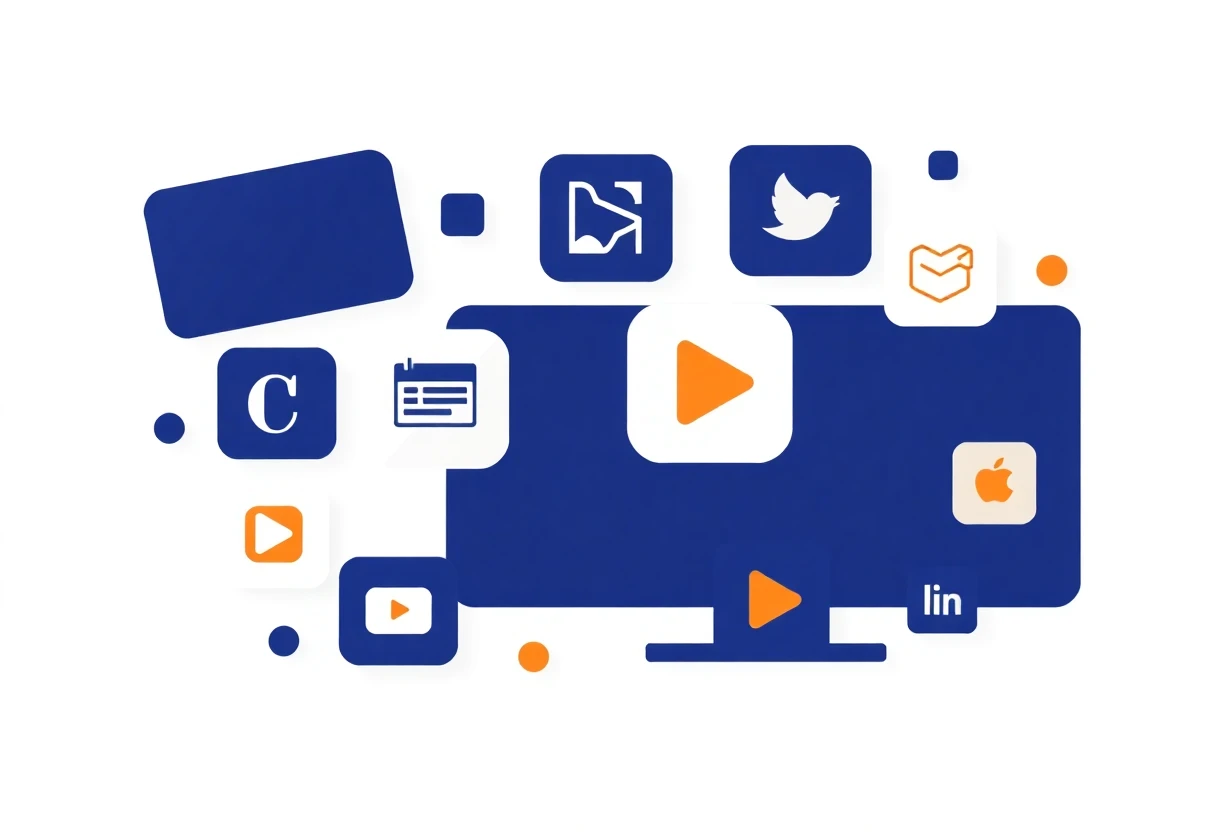 Ilustración abstracta de aplicaciones de video