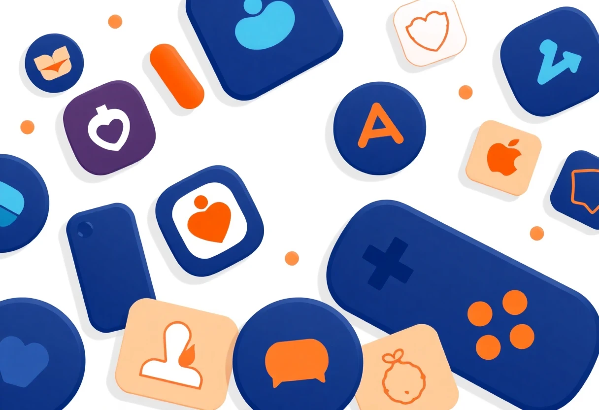 Diverse streaming app icons