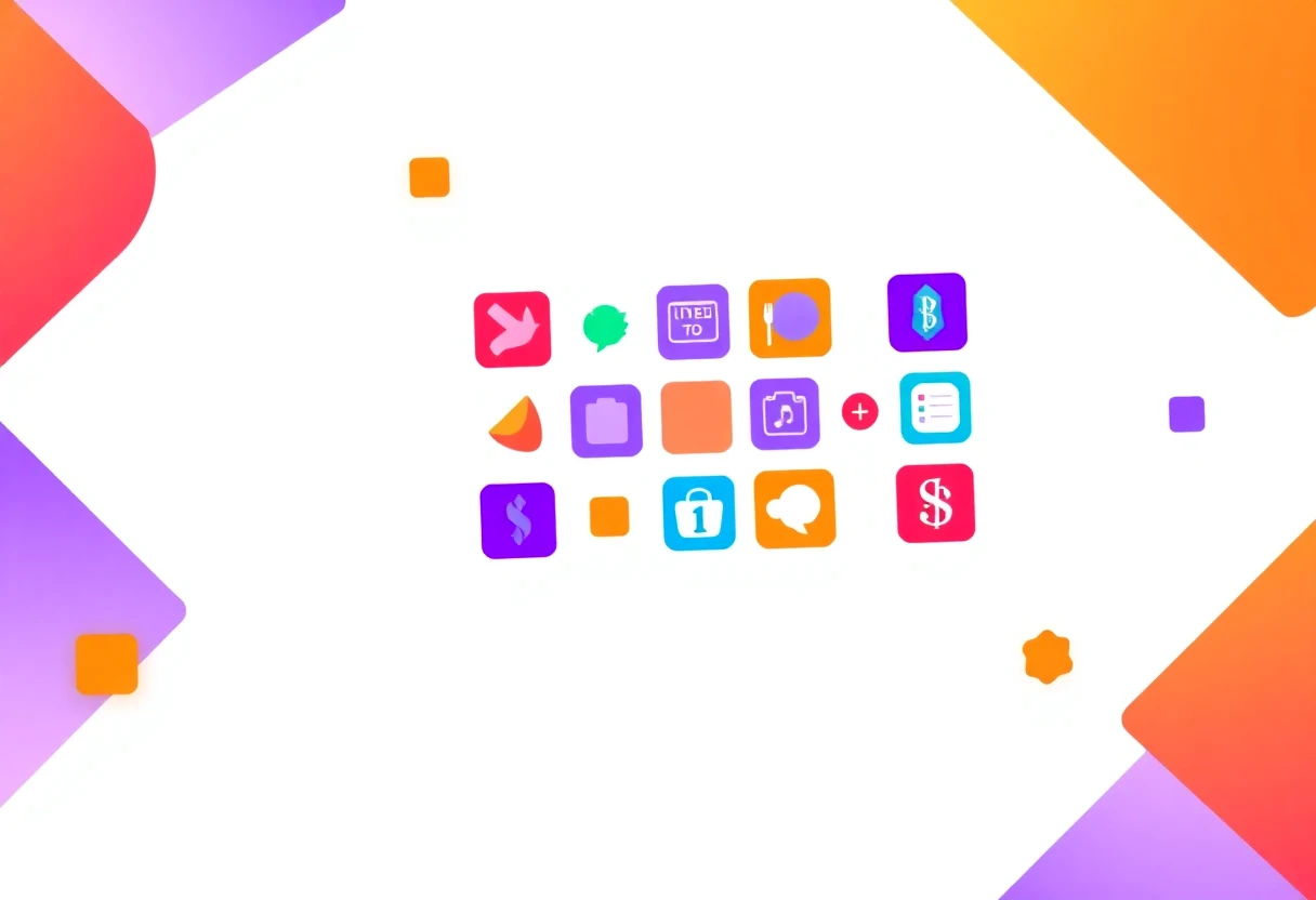 Colorful abstract app grid