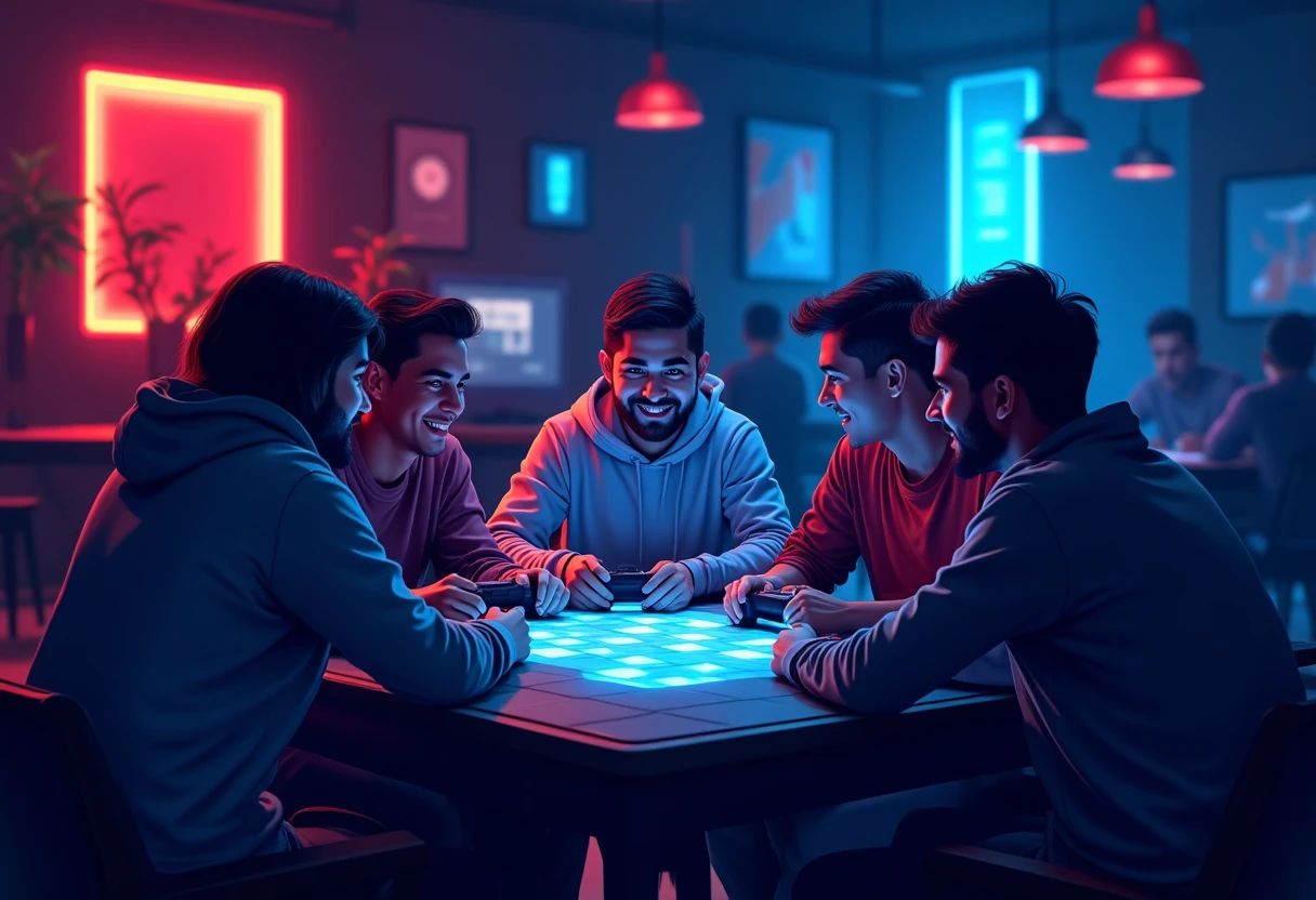 Juego de mesa moderno con amigos